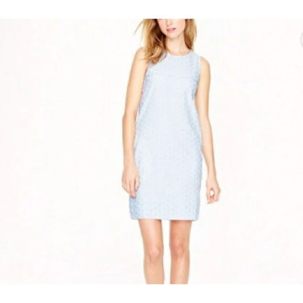 J. Crew Women's Blue & White Pinstriped Seersucker Sleeveless Slip Dress Size 0